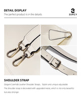 Zency Vintage Genuine Leather Handbag for Women Large Capacity Brown Crossbody Designer Shoulder Bag 2026 Summer Beige Sac Bolsa