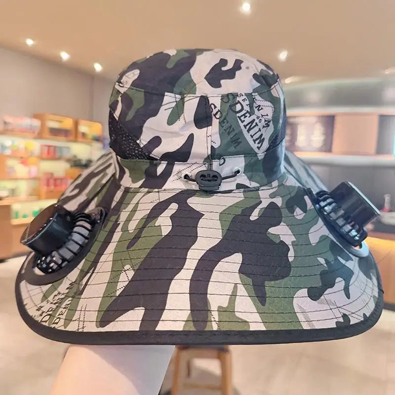 Solar-Powered Cooling Bucket Hat | UPF 50+ Wide Brim