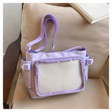 Fashion Transparent Ita Bag Large Capacity College Style Shoulder Bag Canvas Jk Handbag Women Tote Bag College Style