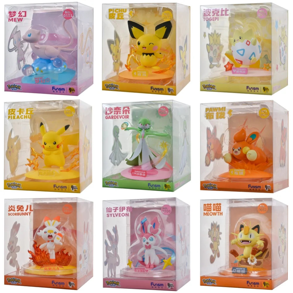 FUNISM Genuine Pokemon Action Figures Pikachu Mewtwo Figurine Gardevoir Sylveon Anime Collect Model Pocket Monster Toy Gift