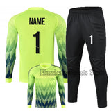 Custom Men Boys Girl Soccer Shirt Goalkeeper Uniform Long Sleeve Football Training Goalkeeper Top Soccer Jersey Pant Shorts Sets