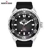 Stainless Steel Diving Watch Solar Energy Driven Quartz Watch Outdoor Waterproof Long Battery Life Rotatable Chronograph Ring