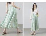 Sentubila Flowy A-Line Skirt – Iridescent Sheen