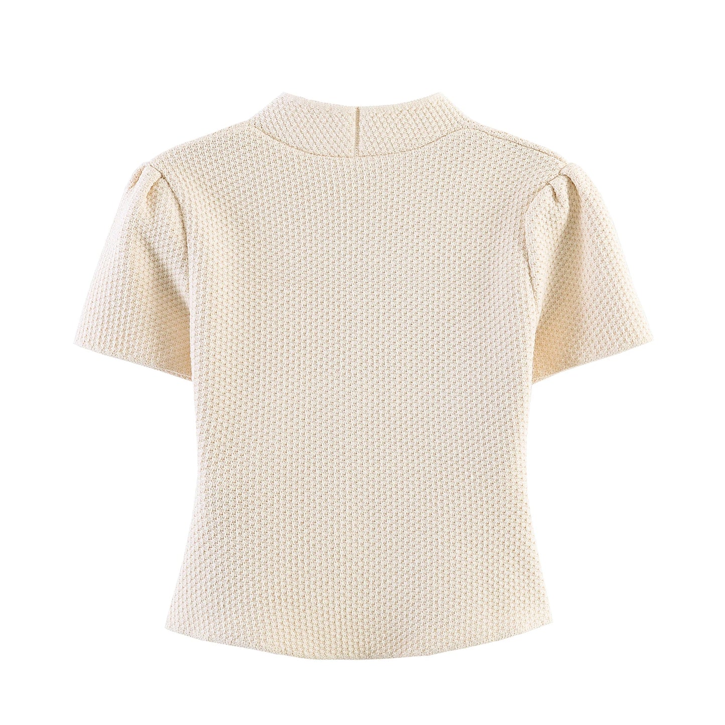 Summer minimalist style V-neck slim fit structured knit short sleeved knitted jacket with suspender short top and half skirt