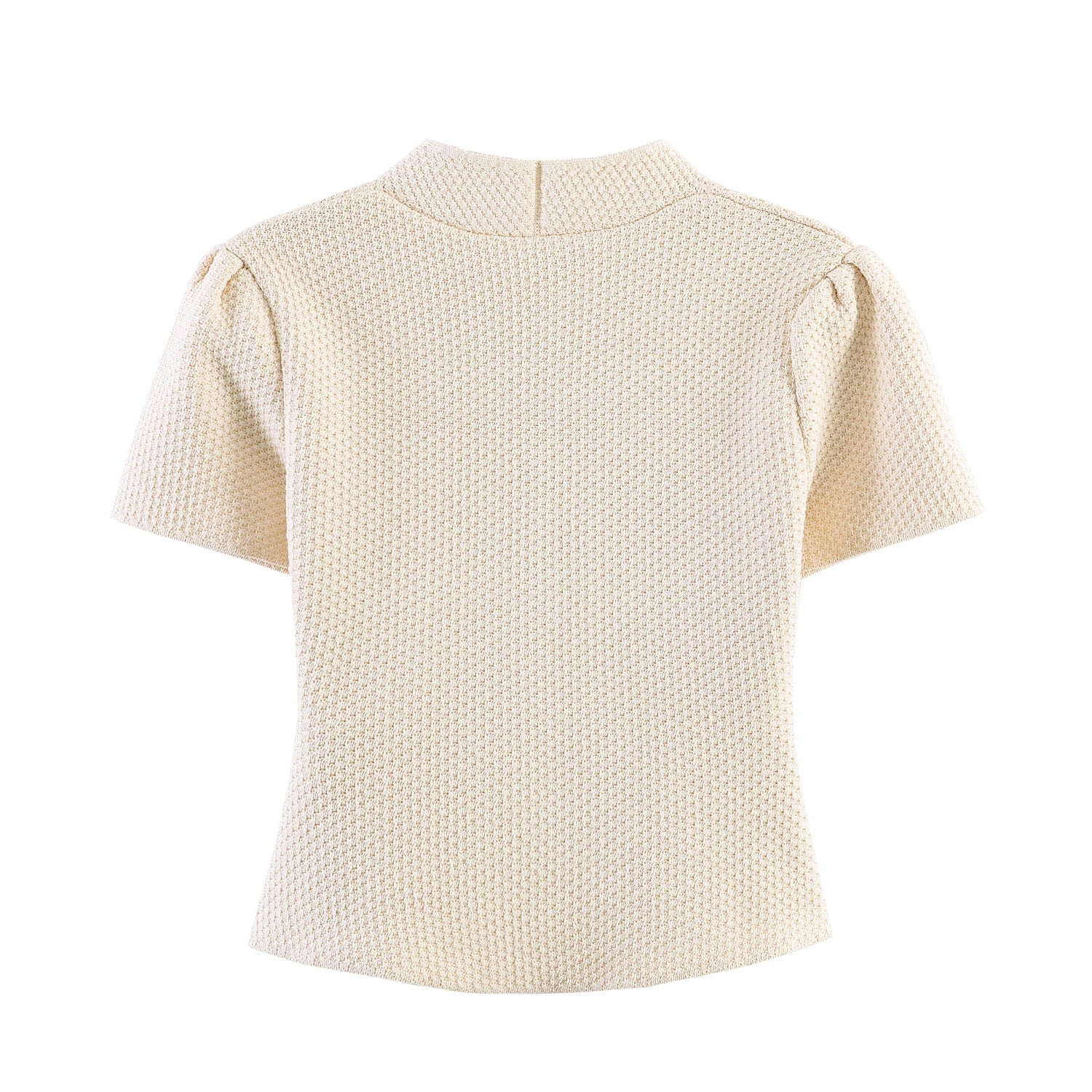 Summer minimalist style V-neck slim fit structured knit short sleeved knitted jacket with suspender short top and half skirt