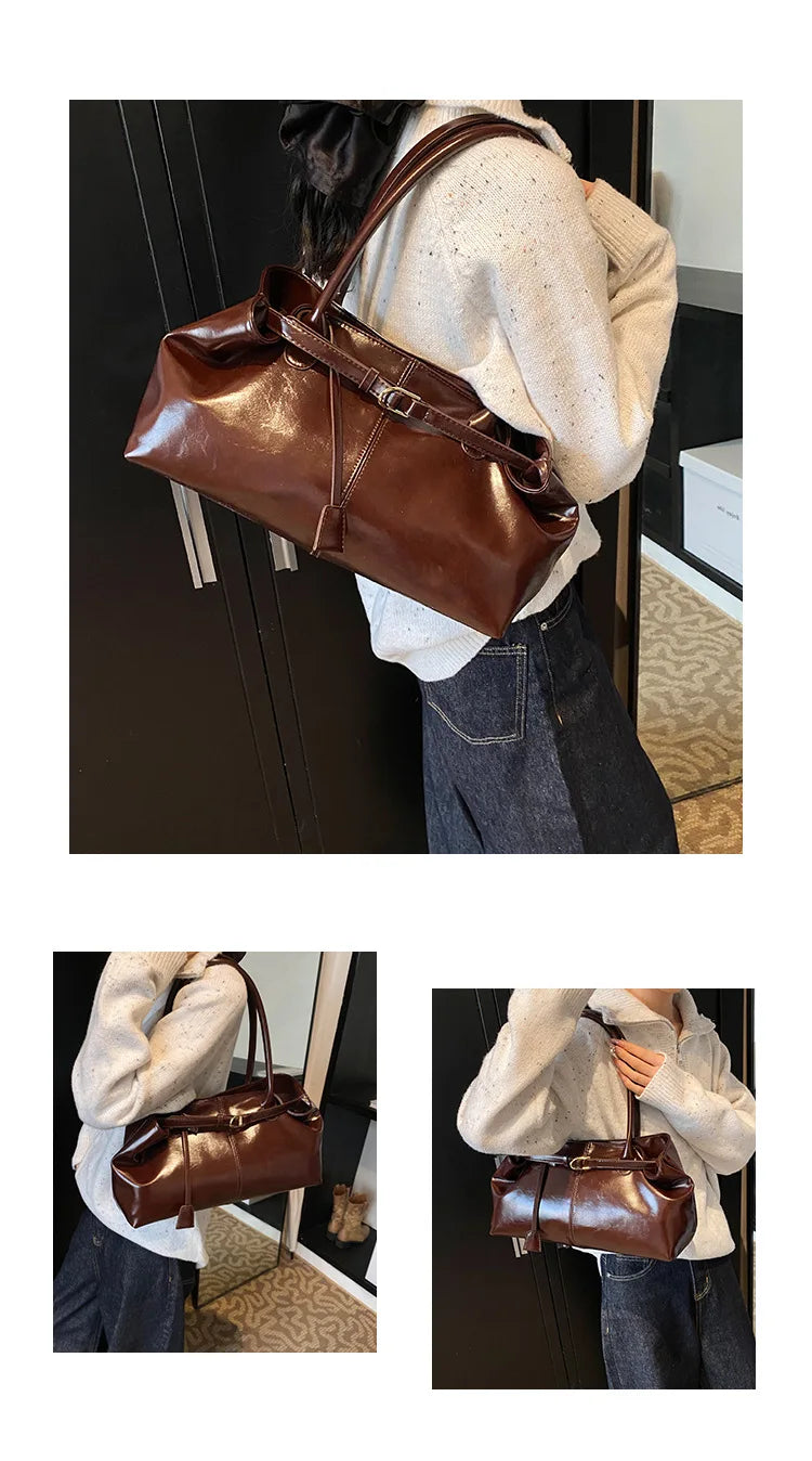 Vintage Handbag for Women Large Capacity 2026 New Underarm Commuting Bag Fashion Female Casual Single Shoulder Tote Bag Handbags