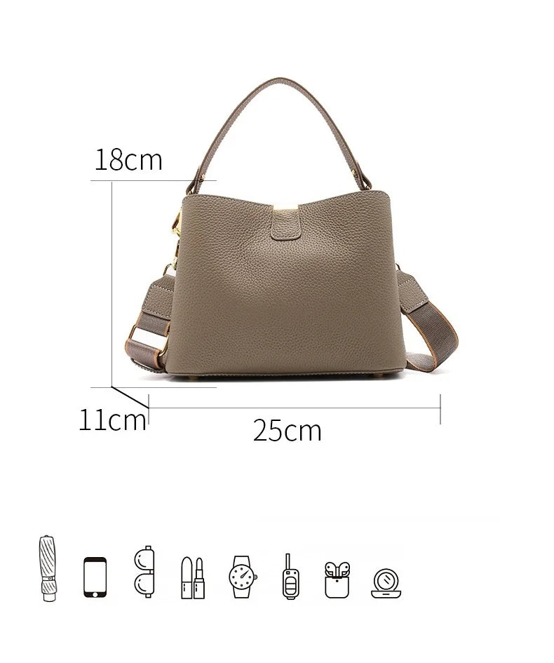 100% Genuine Leather Women's Crossbody Bag 2025 Summer Female Shoulder Bag Luxury Design Handbag phone makeup Bag Commuter