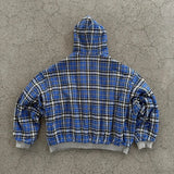 Reversible Oversized Plaid-Lined Hoodie