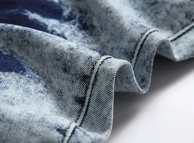 KAKAN Slim Straight Jeans for Men | Dark Blue Stretch Denim