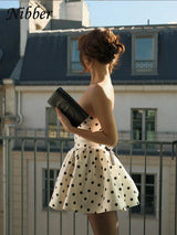 Y2K Polka Dot Mini Dress – Backless Bow Detail Streetwear