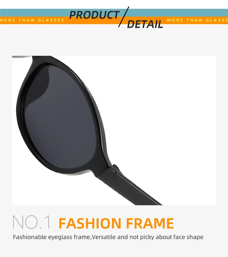 Vintage Small Frame Oval Sunglasses – Black Round Designer Style, Unisex Cool Eyewear for Men & Women, Fashion Circular UV Sun Glasses