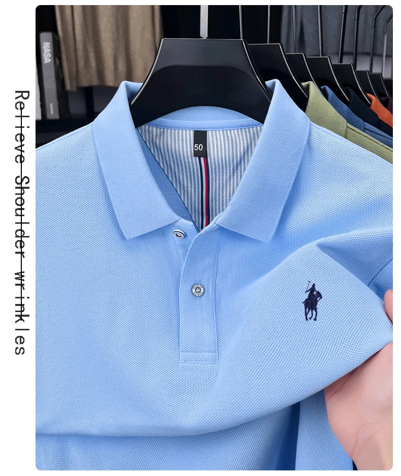 Premium Cotton Embroidered Long Sleeve Polo Shirt