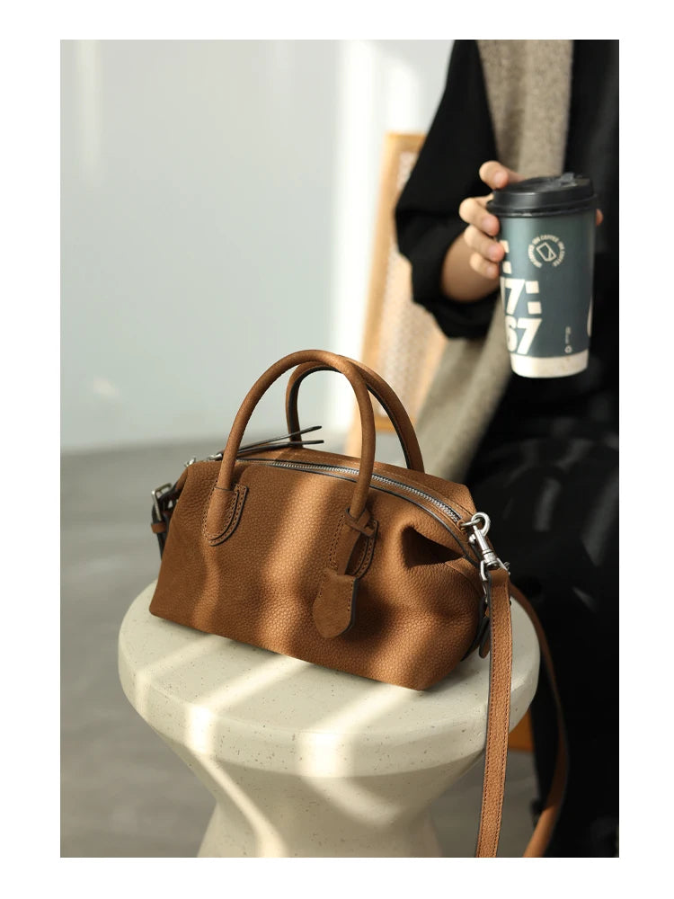Women Genuine Leather Luxury Crossbody Bags With Adjustable And Detachable Shoudler Strap Elegant Soft Handbag