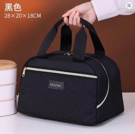 Portable Lunch Bag for OL Women Thermal Insulated Lunch Box Tote Cooler Handbag Waterproof Bento Pouch Office Food Shoulder Bags