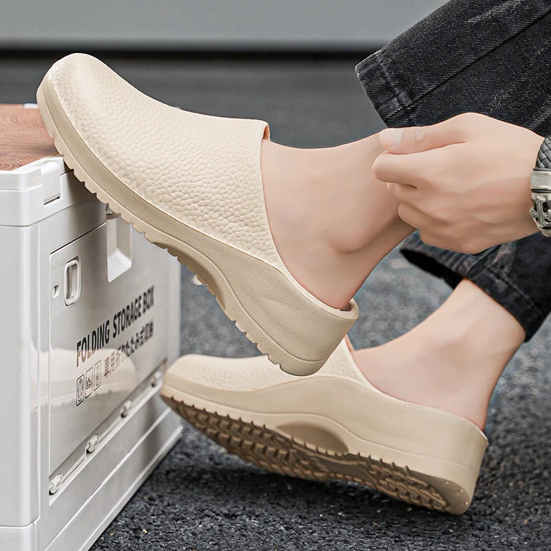 Men's and Women's Summer Breathable, Waterproof, Non-Slip Kitchen Shoes, Slip-On Beach Shoes, Toe-Toe Sandals and Slippers