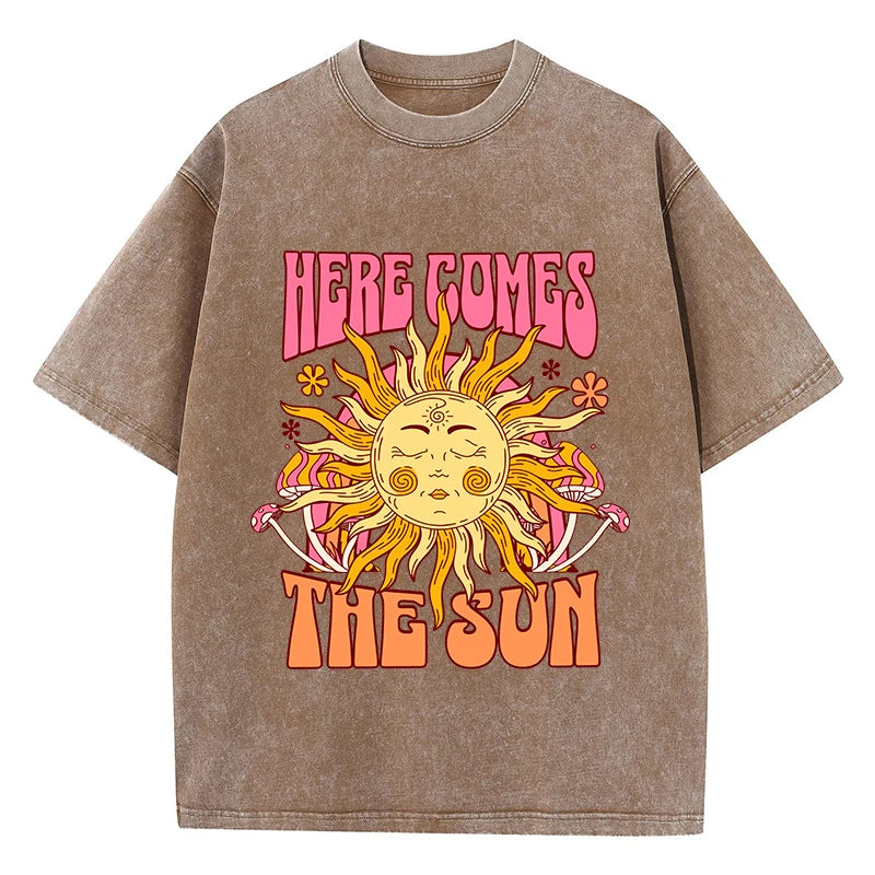 Women's Oversized Washed Cotton Graphic T-Shirt