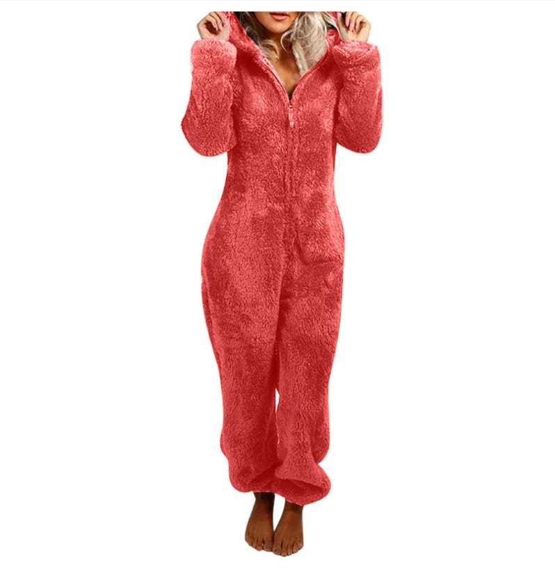 Women’s Elegant Hooded One-Piece Jumpsuit