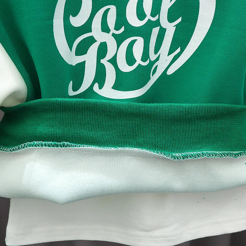 3pcs Set Kids Boys Clothes Baseball Coat+T-Shirt+Pant Spring Autumn Letter Print Sweatshirts Black Sports Casual Outfits Clothes