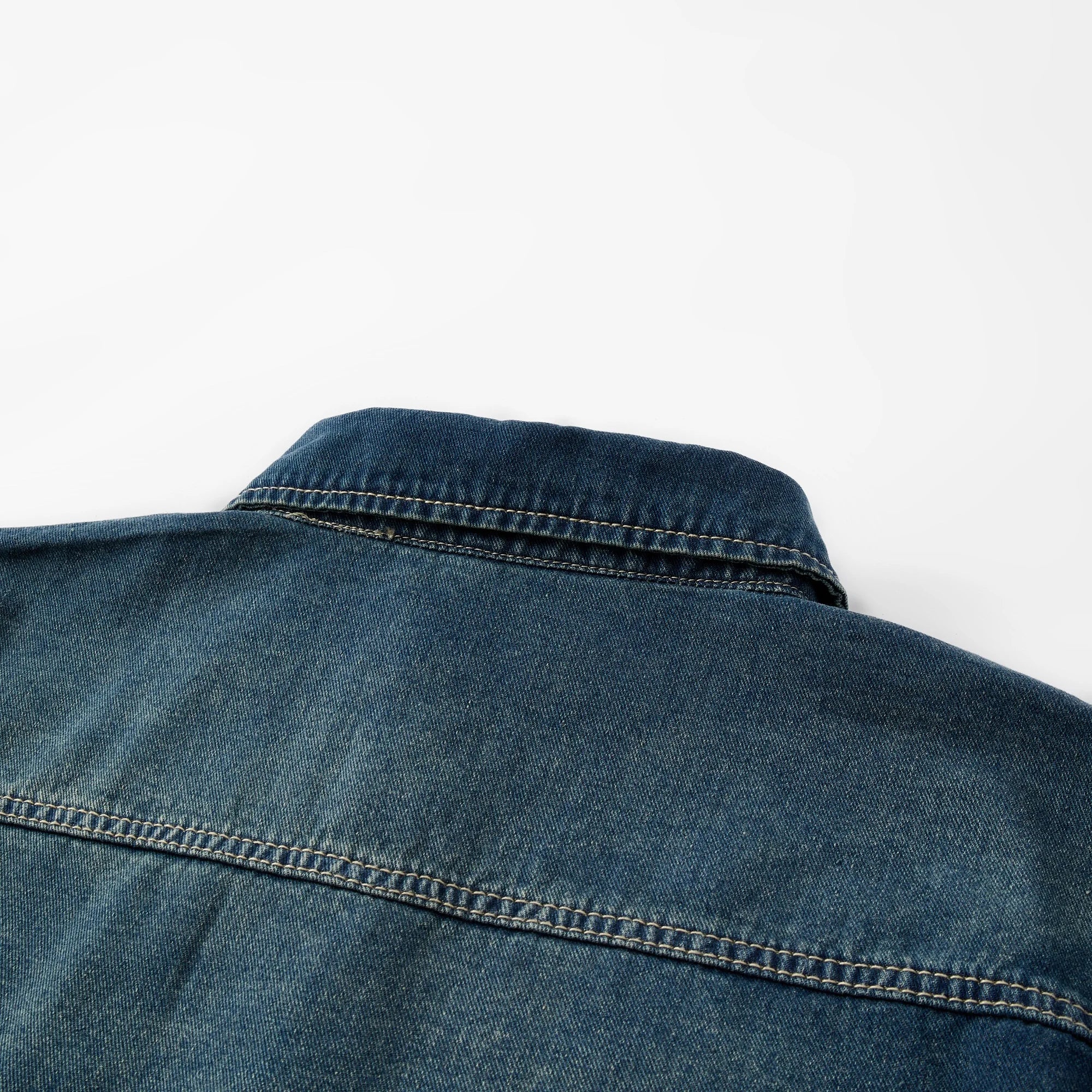 Men's Casual Denim Shirt Jacket Classic Button Up Workwear Style Jean Coat for Spring Fall