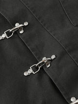 2026 Single Breasted Buckle Zipper Design Versatile Jacket Lady Trendy Elegant Tops Spring Loose Casual Stand Collar Street Coat