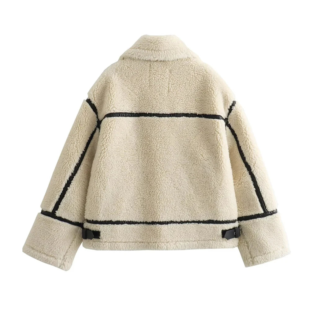 Faux-Fur Trimmed Moto Jacket