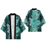 Men's Dragon Print Kimono Cardigan — Oversized Haori Yukata Shirt
