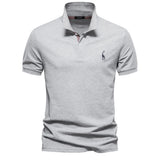 Men's Cotton Polo Shirt – Solid Colors, Relaxed Fit