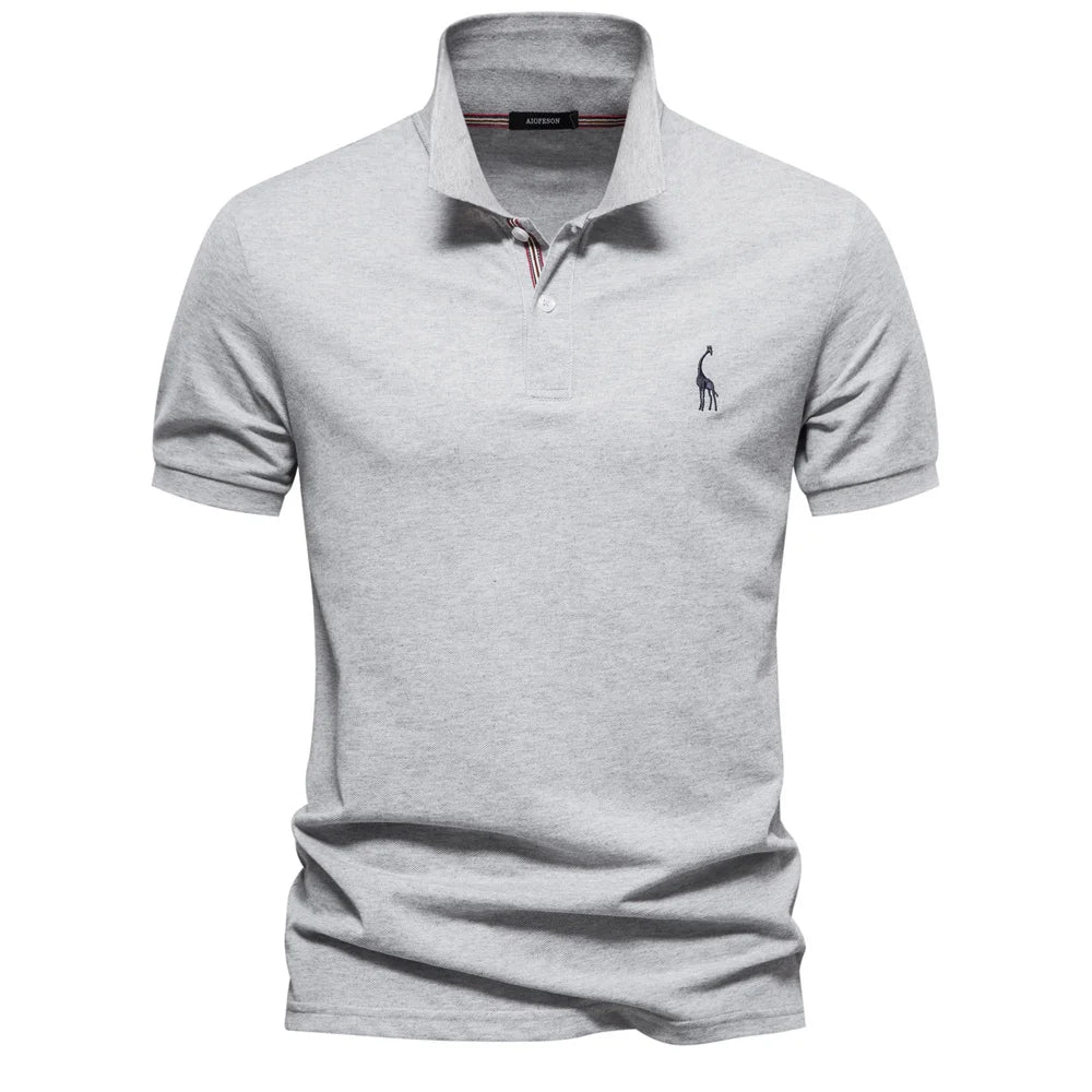 Men's Cotton Polo Shirt – Solid Colors, Relaxed Fit