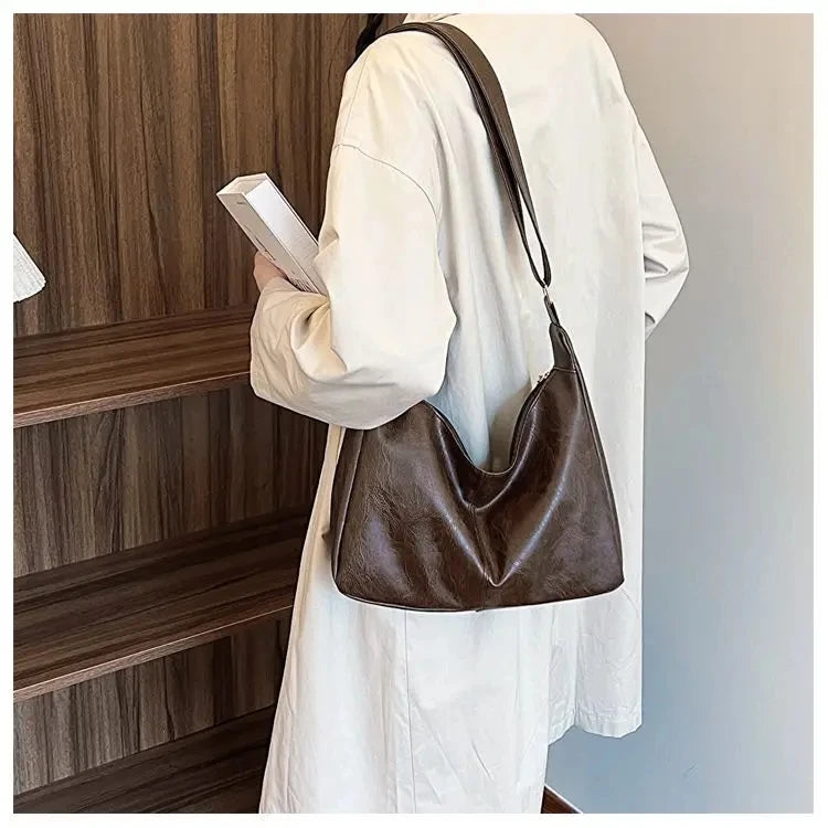 Vintage PU Leather Large Capacity Tote