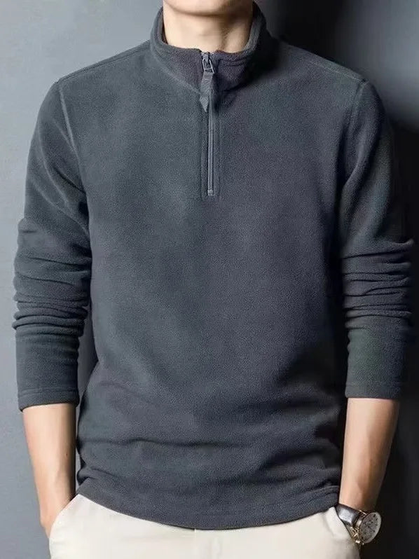 Men’s Fleece Half-Zip Stand-Collar Sweatshirt