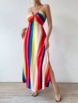 Boho Ethnic Frill Trim Maxi Dress