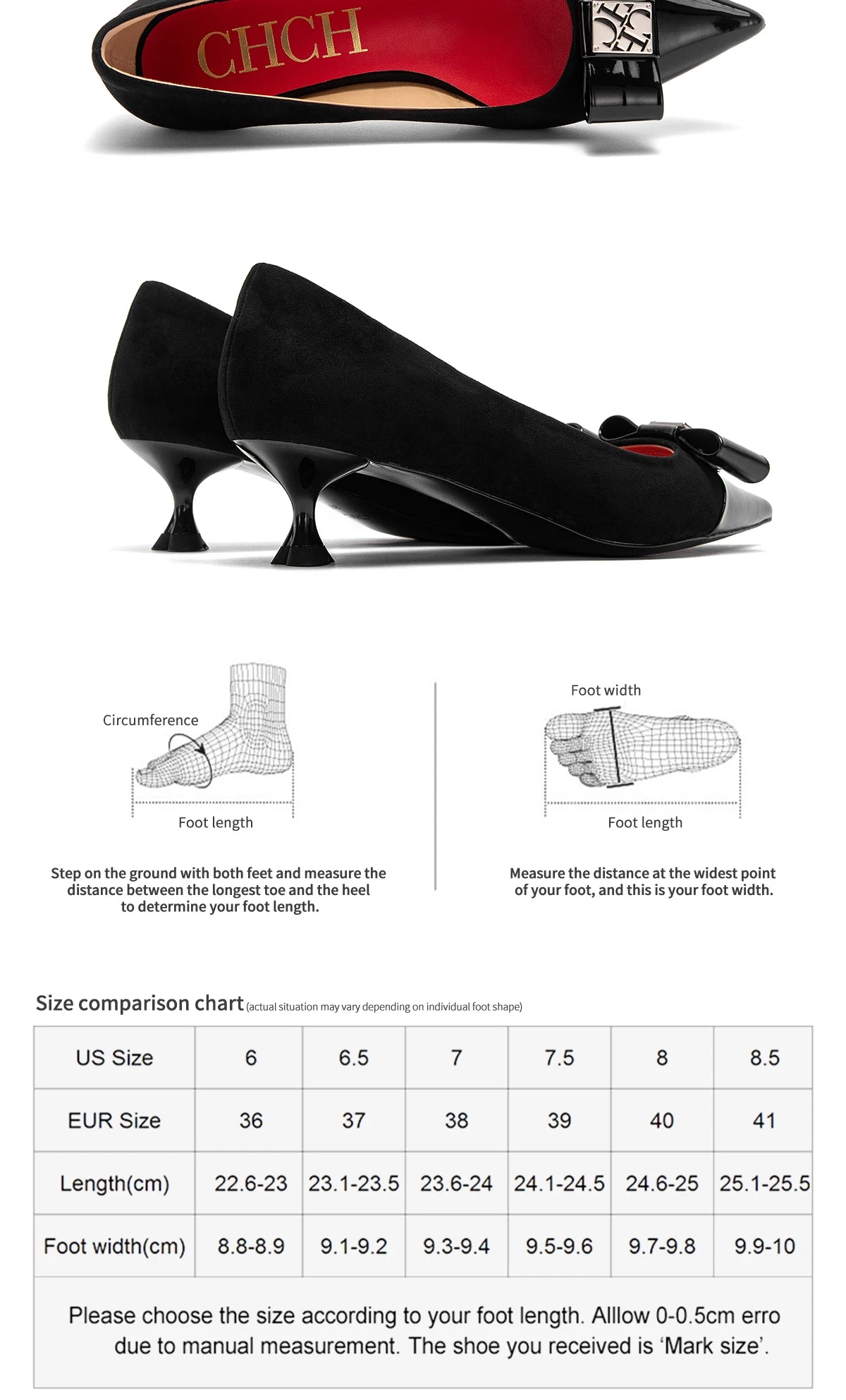 CHCH Women's Velvet Block Heel Pumps | Office & Evening