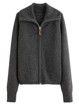 Women's Loose Fit Wool Blend Zipper Cardigan – Fall/Winter 2025 USA Style
