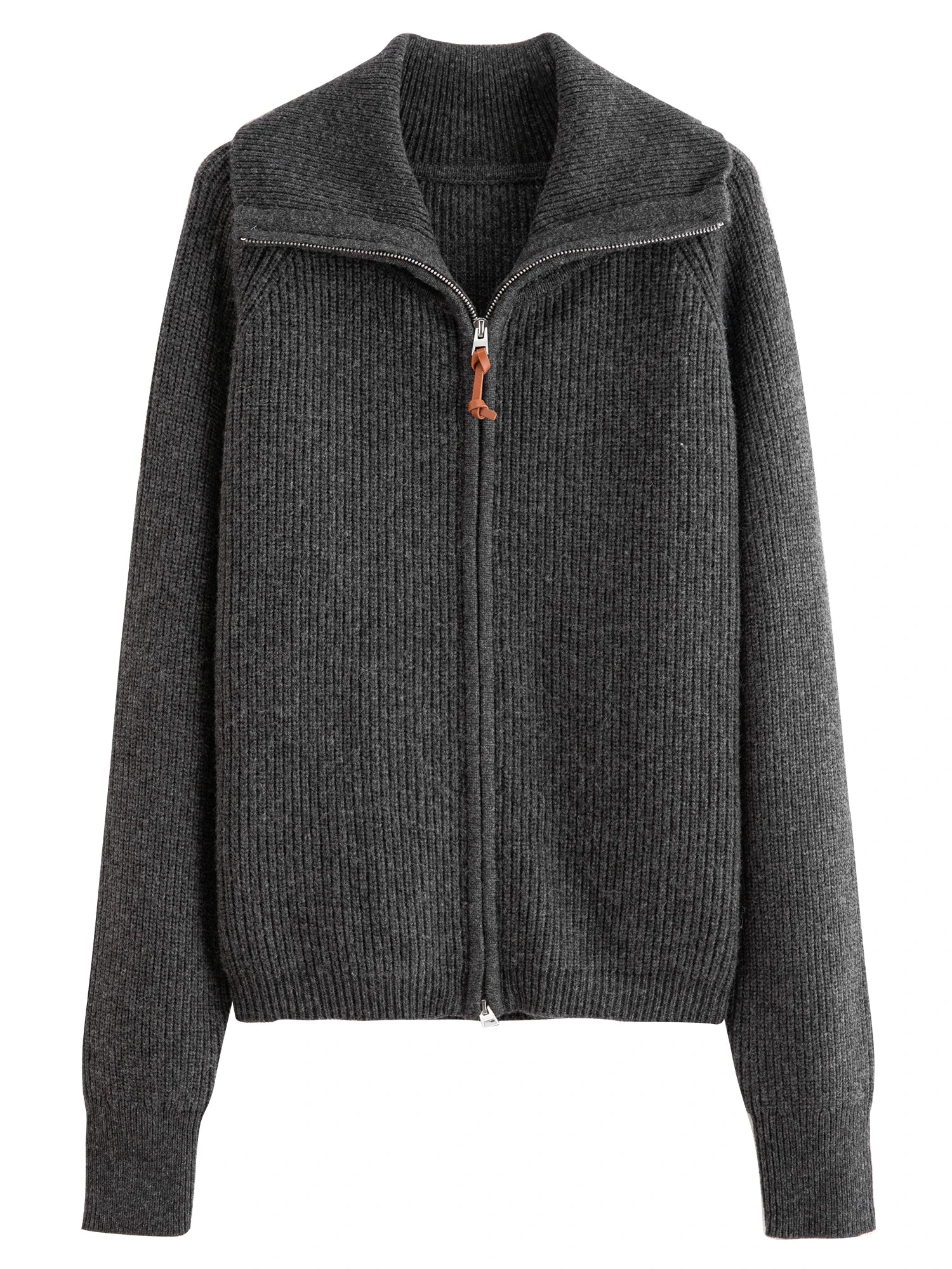 Women's Loose Fit Wool Blend Zipper Cardigan – Fall/Winter 2025 USA Style