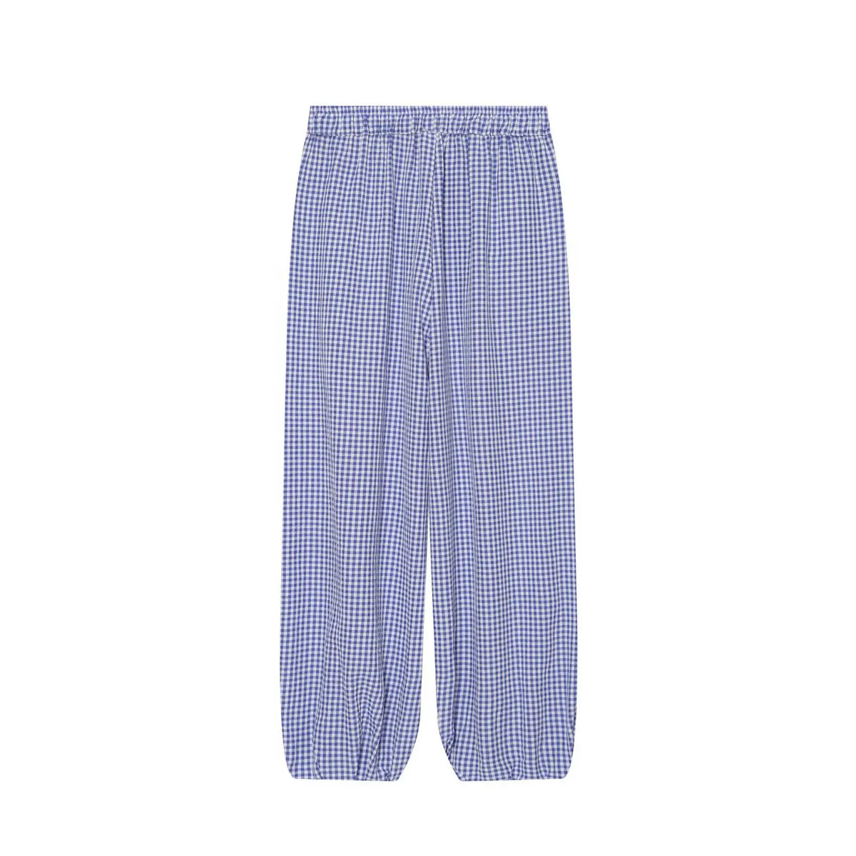 Women's Plaid Drawstring Lantern Pants