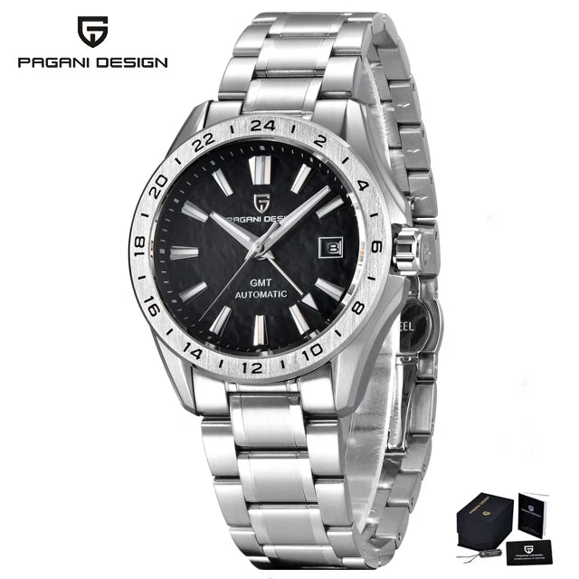 Pagani Design GMT Men's Mechanical Watch Luxury Sapphire Glass Stainless Steel Automatic Mechanical Men's Watch 100 Waterproof