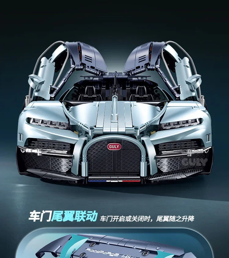 Technical MOC 10648 Bugat Tourbillon 3719PCS 1:8 Building Bricks Set Sports Car Model for Adults Terminal Blocks Toys Gifts