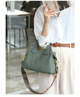 Women's Natural Cow Leather Bag Female Retro Cowhide Crossbody Bags Ladies Large Capacity Shoulder Bag for Middle aged Women