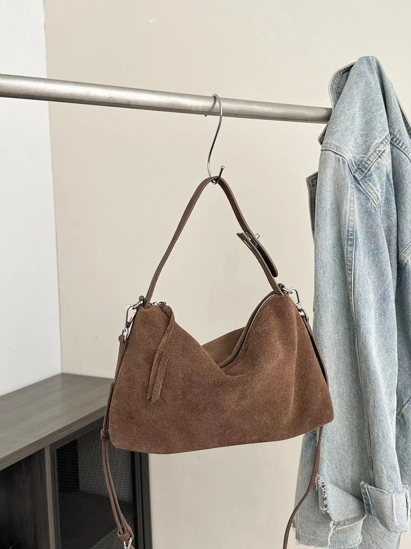 Luxury Suede Boston Tote