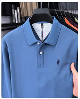 Premium Cotton Embroidered Long Sleeve Polo Shirt