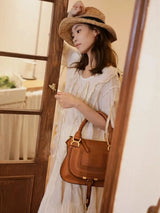 Vintage Suede Saddle Bag – Crossbody & Shoulder Tote for Women