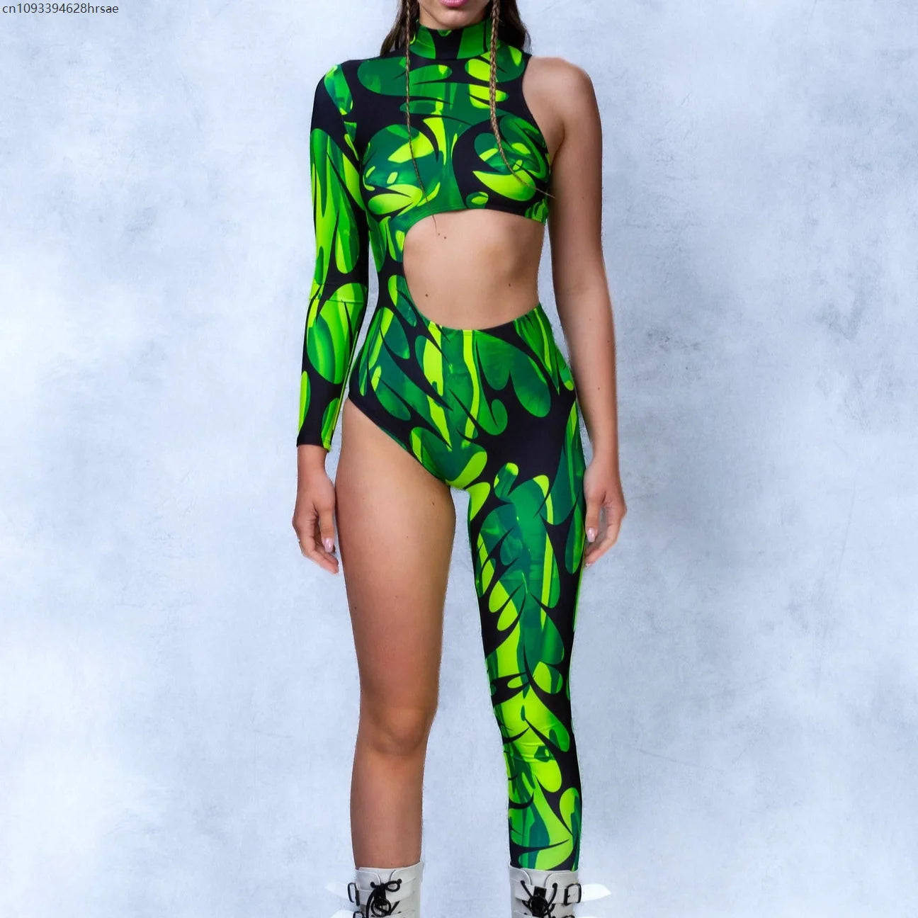 Women's Cyberpunk Rainbow Asymmetrical Bodysuit