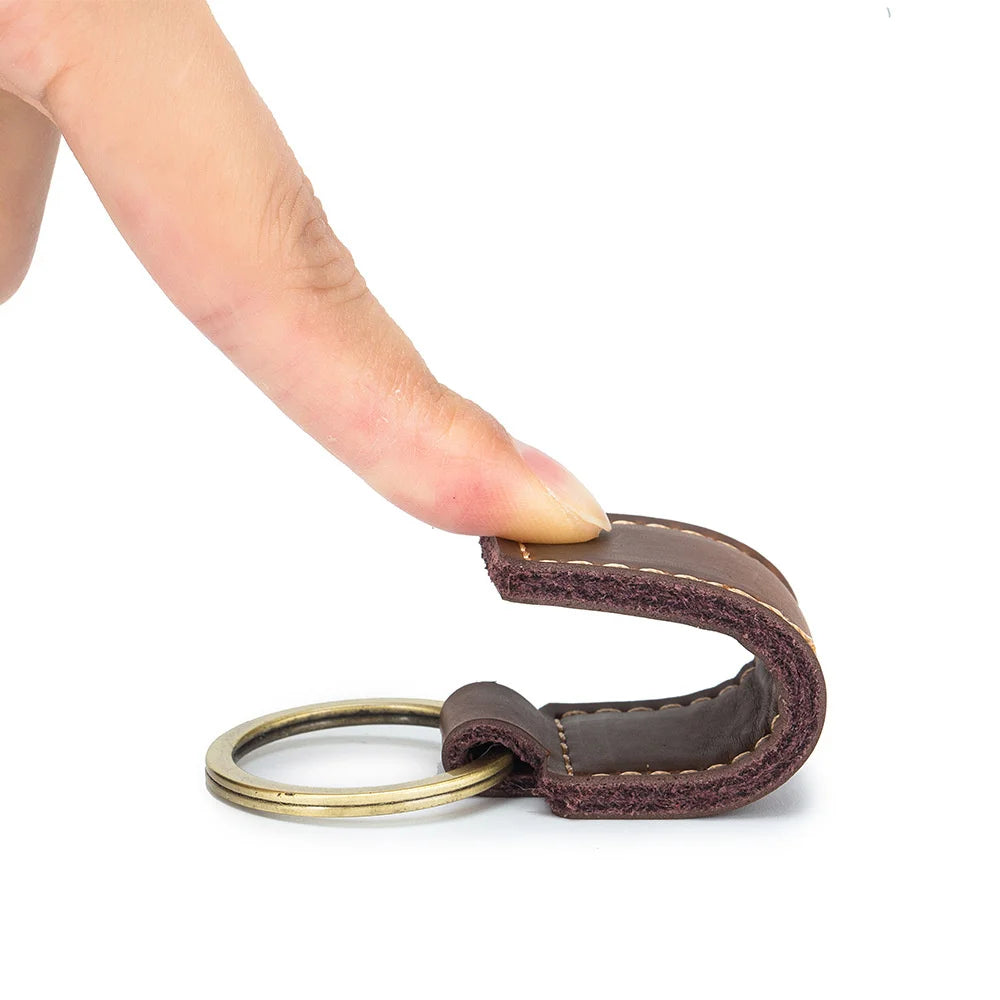 Free Customized Fashion Women Genuine Leather Keychain Vintage Creative Pendant Handmade Small Gift DIY Present Car Key Chain