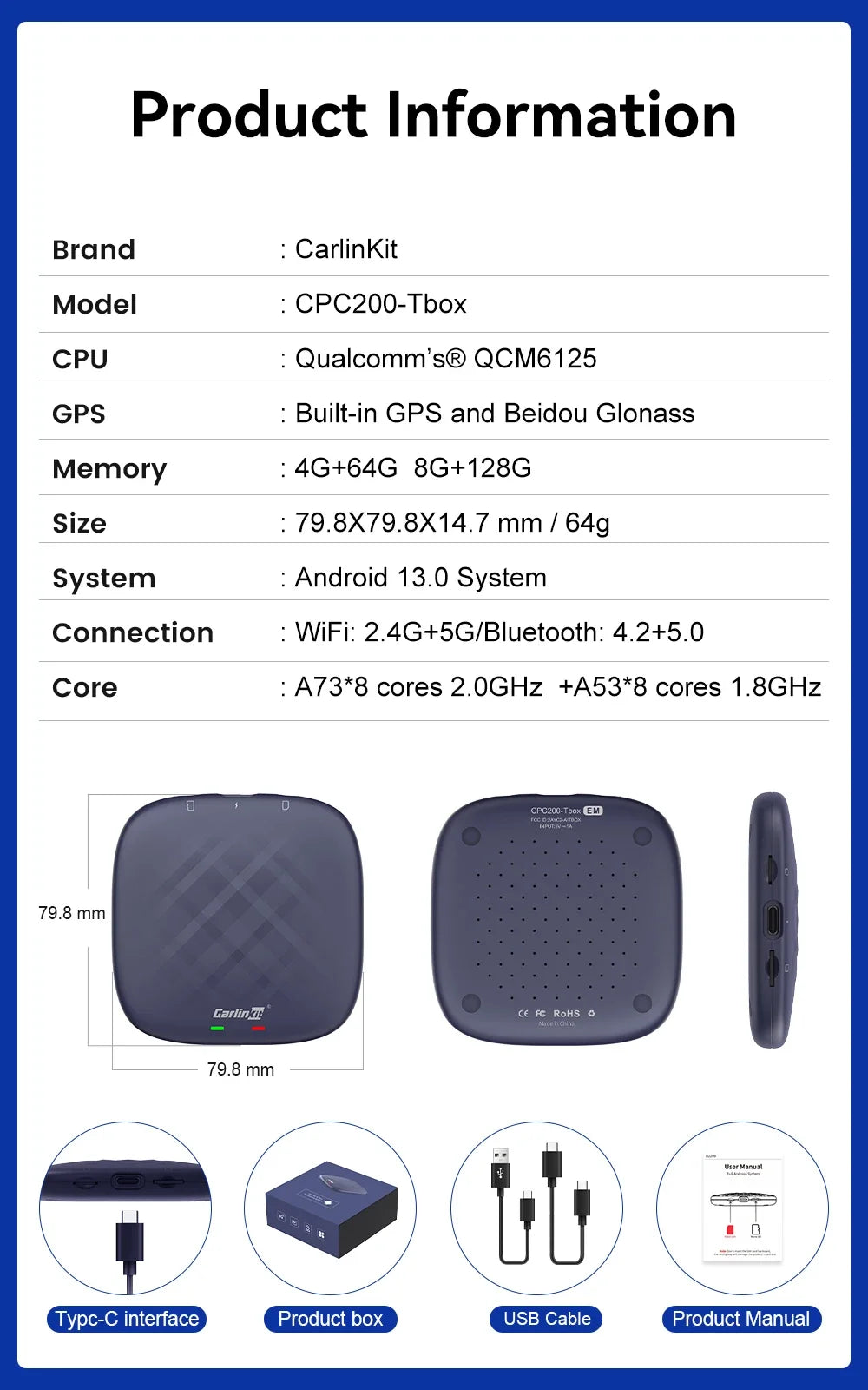 Carlinkit Android 13 Wireless CarPlay & Android Auto AI Box