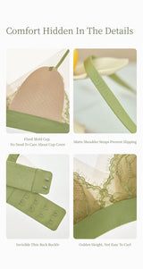 Sujiin Women's Lace Bra – Wireless Seamless Triangle Cup
