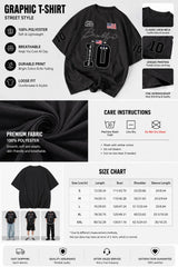 USA Brooklyn Style 10 Print Oversized T Shirt Men's Streetwear Vintage Jersey Tee
