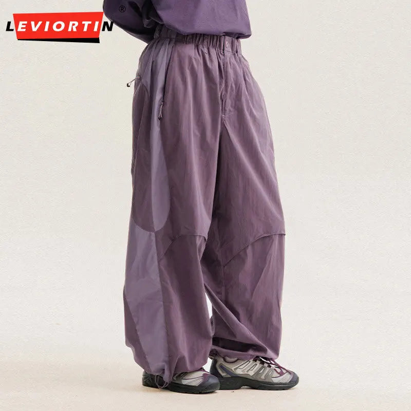 Men's Colorblock Wide-Leg Pants
