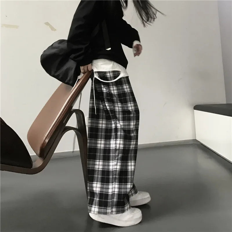 Oversize Plaid Hip-Hop Sweatpants