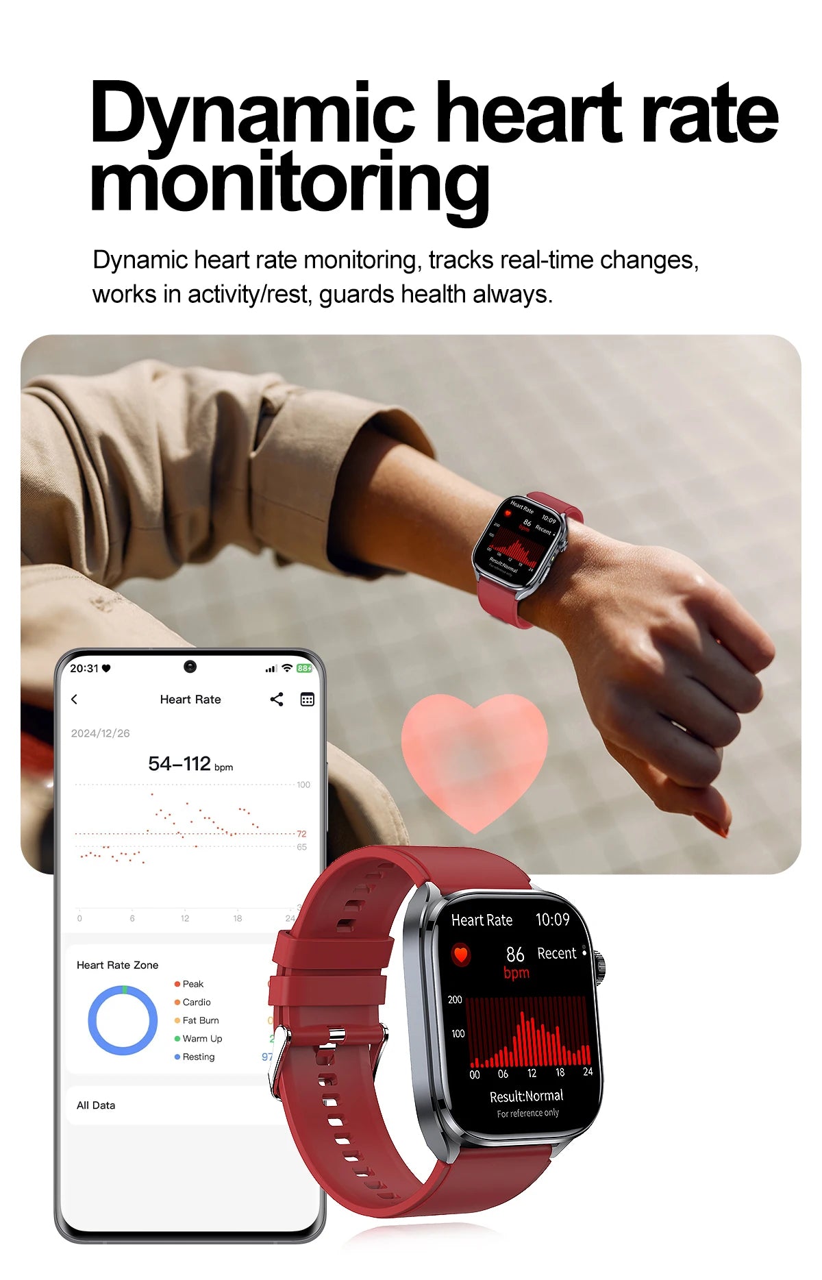 ECG+PPG Health Smartwatch – AI Body Analysis & BT Calling
