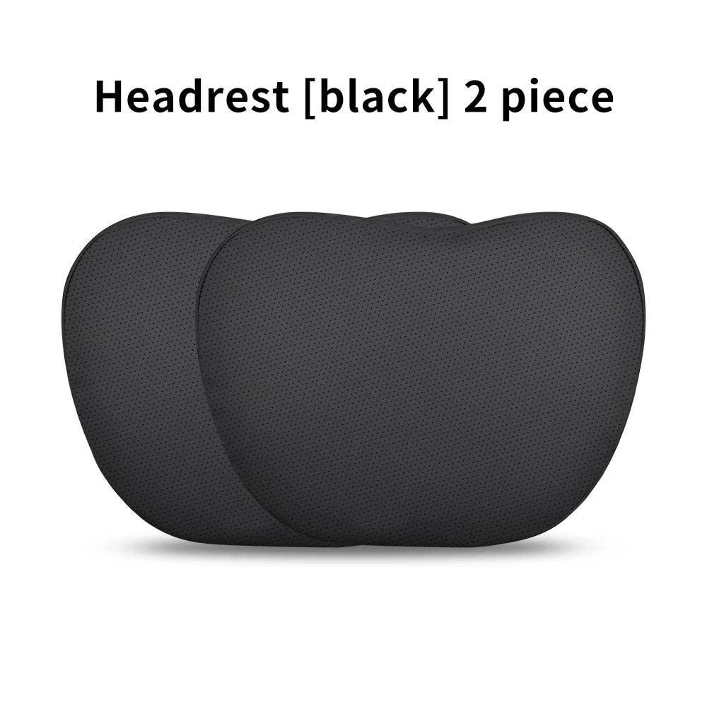 OULEX For Tesla Model 3 Y/Juniper Flocking/Leather Car Seat Neck Pillow Soft Memory Neck Pillow High-Quality Headrest Support